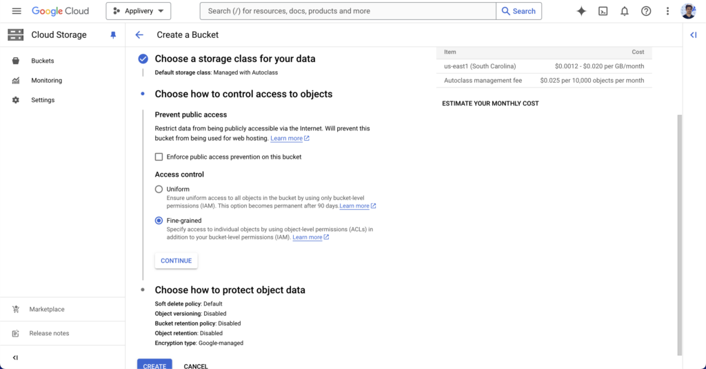 step2-gcp-cloudstorage-004 | Applivery