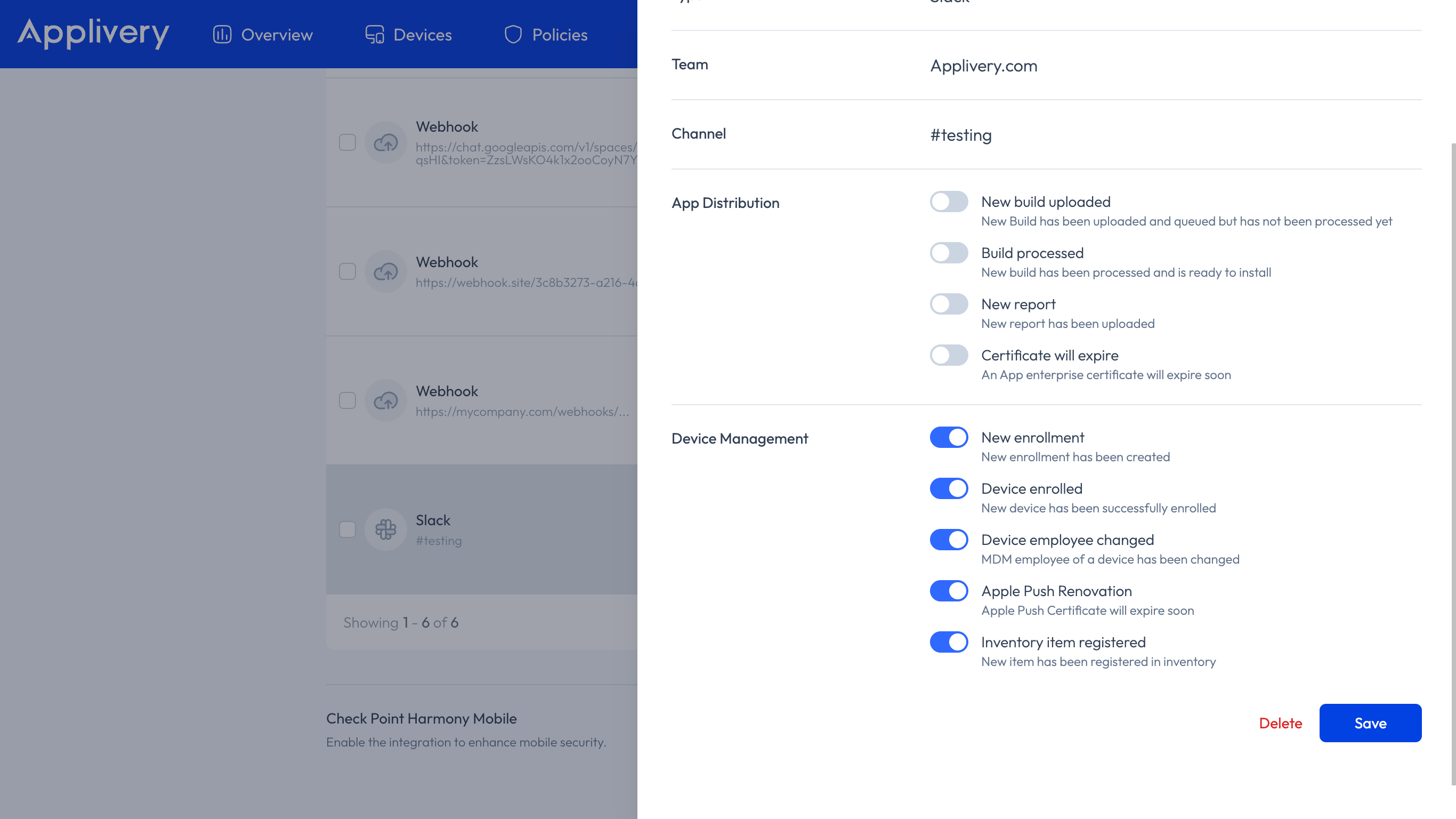 slack integration notifications
