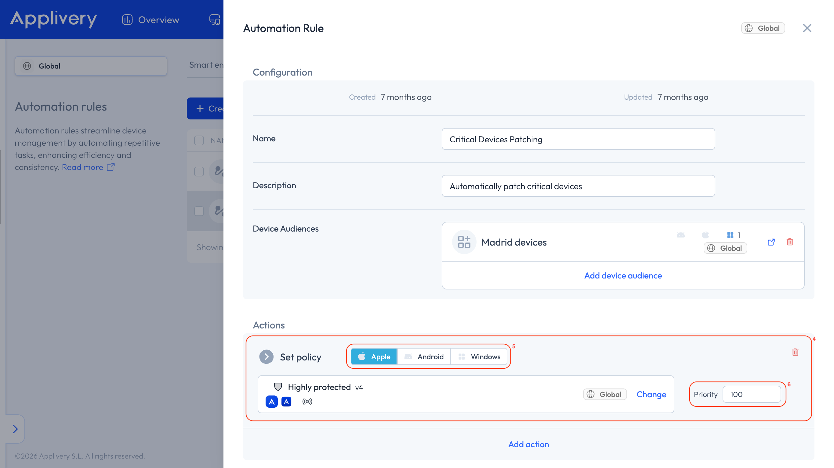 actions for automation rules