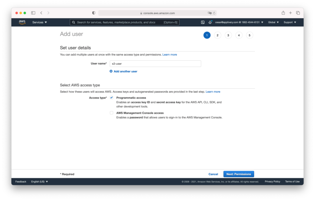 s3-custom-bucket-user | Applivery