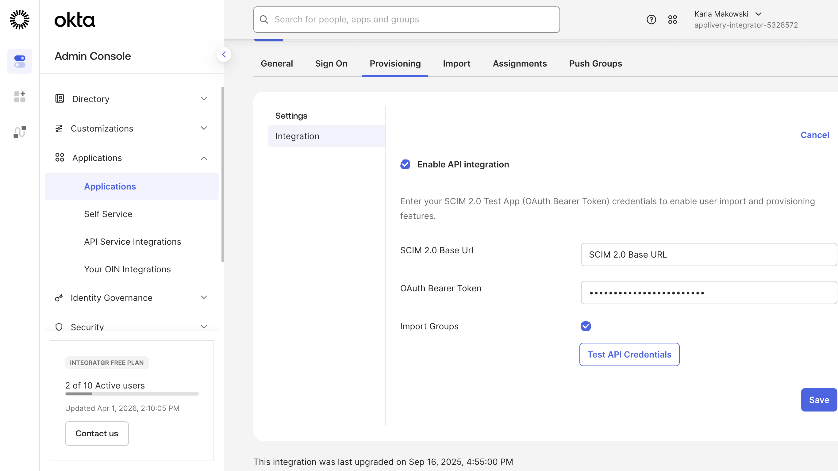 enable scim integration