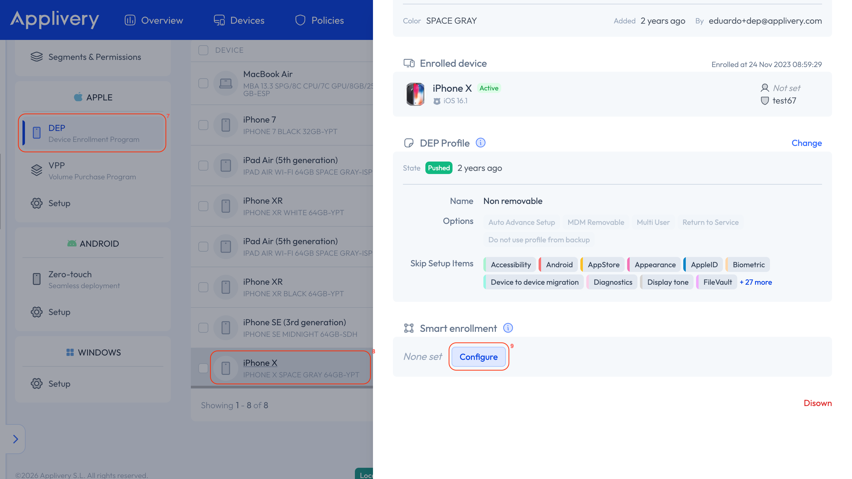 assign smart enrollment