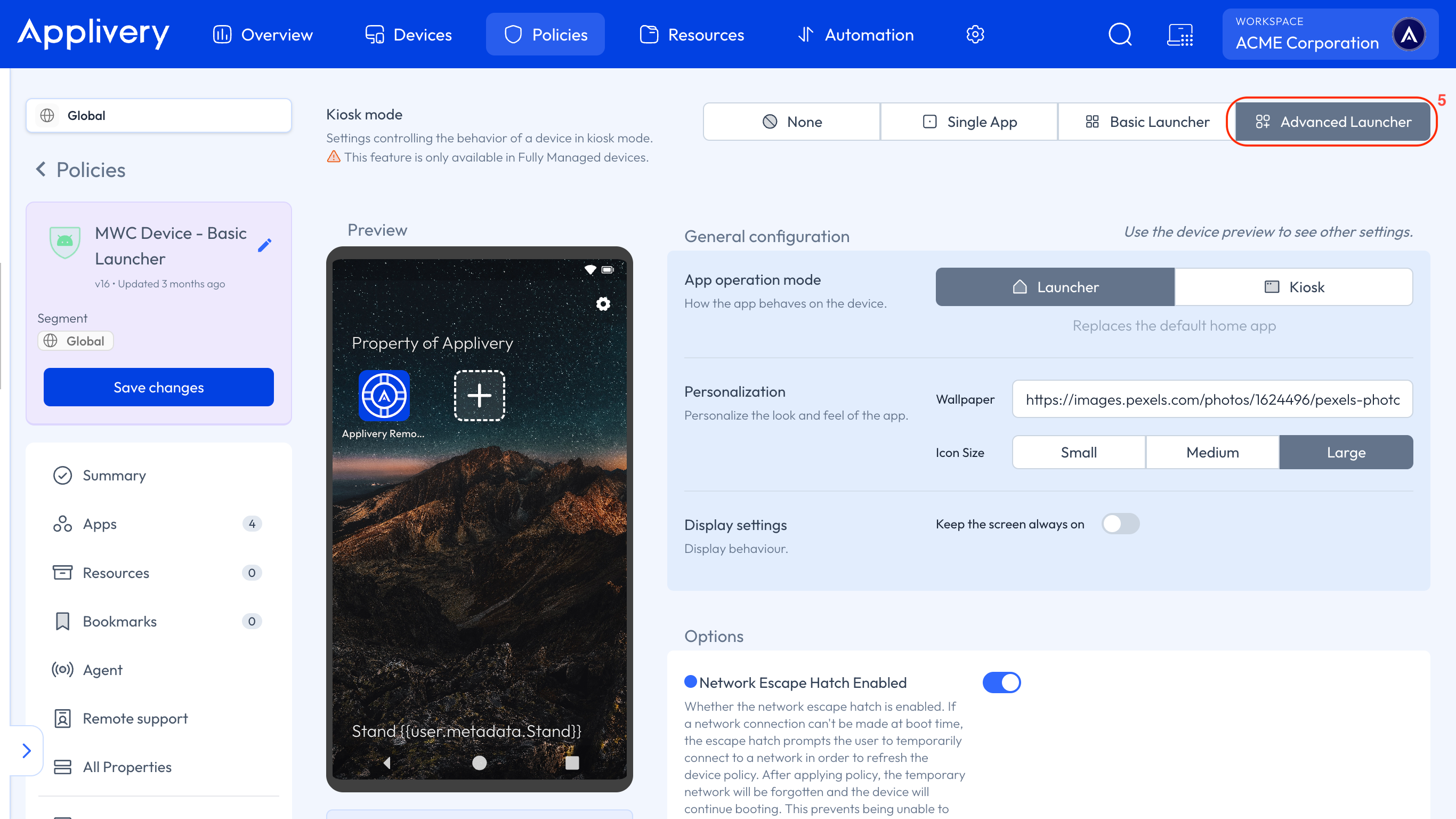 advanced launcher