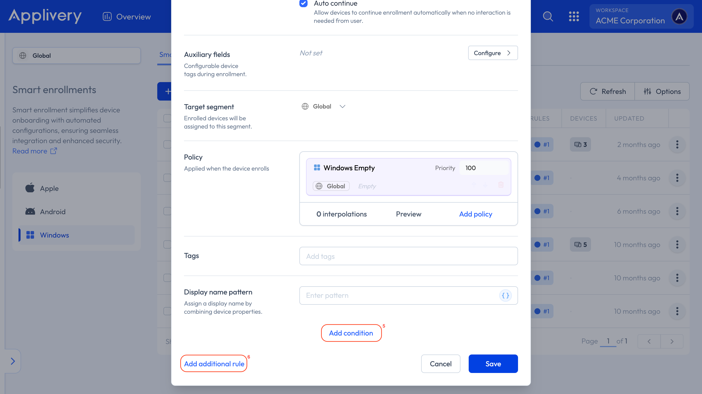 conditions and rules