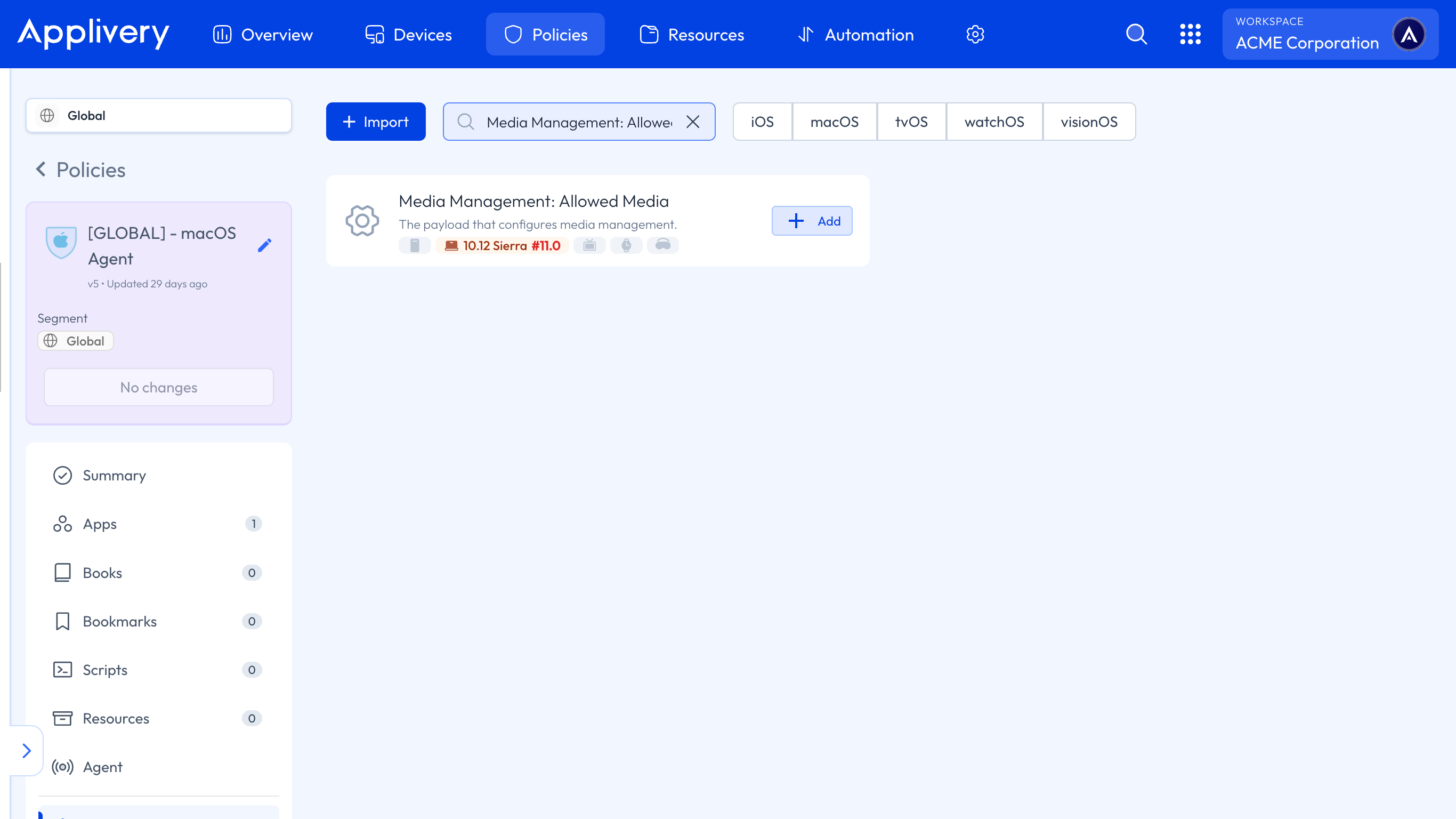 media management allowed media