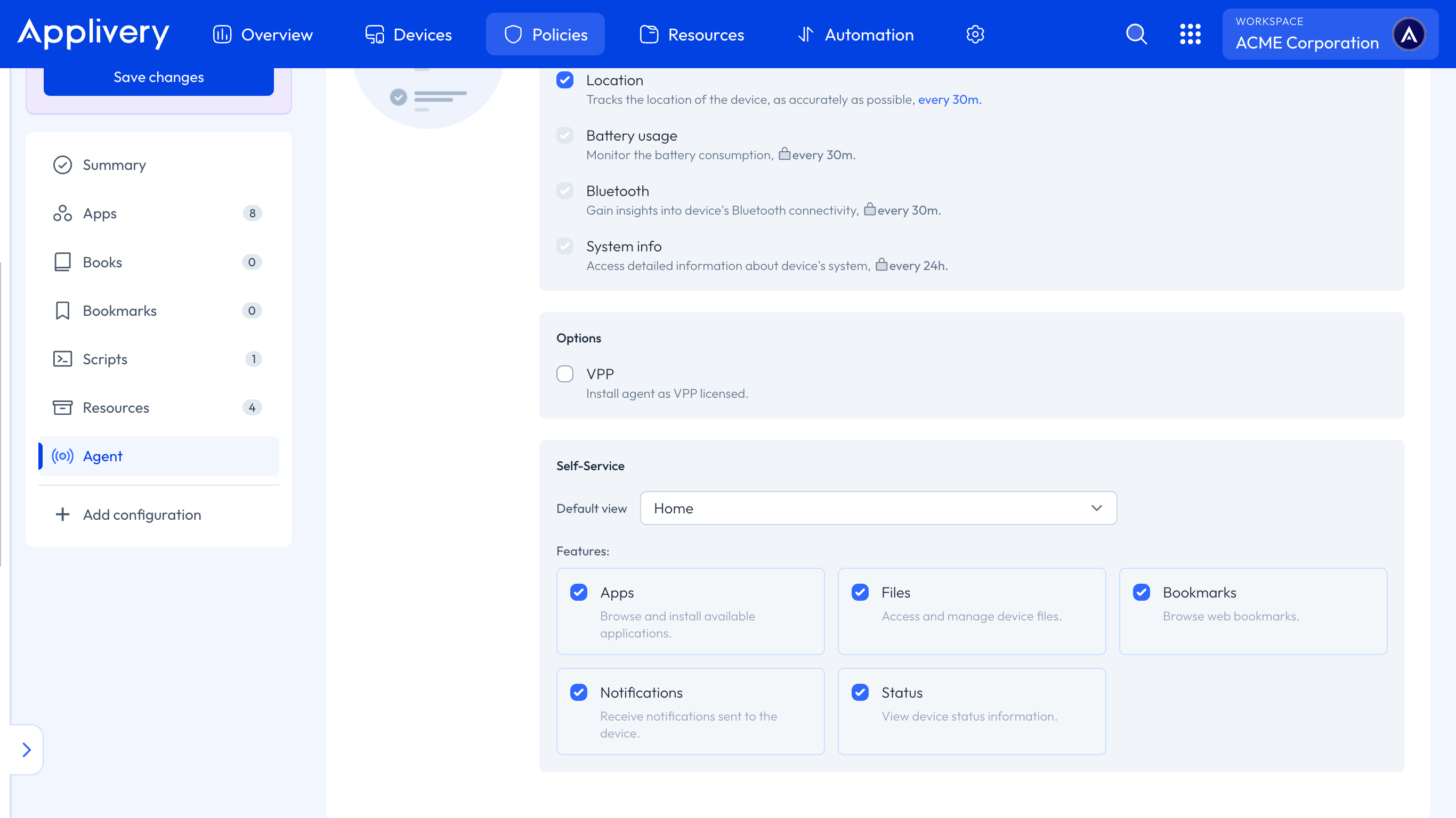 apple self service configuration