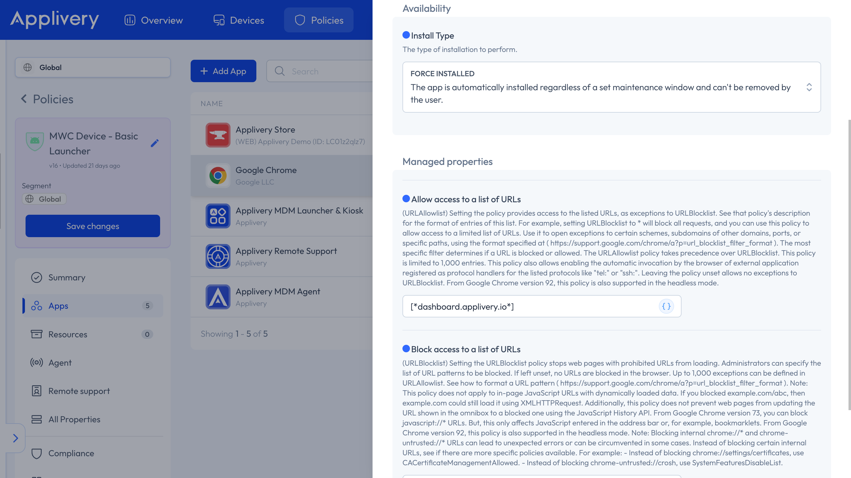 chrome configurations