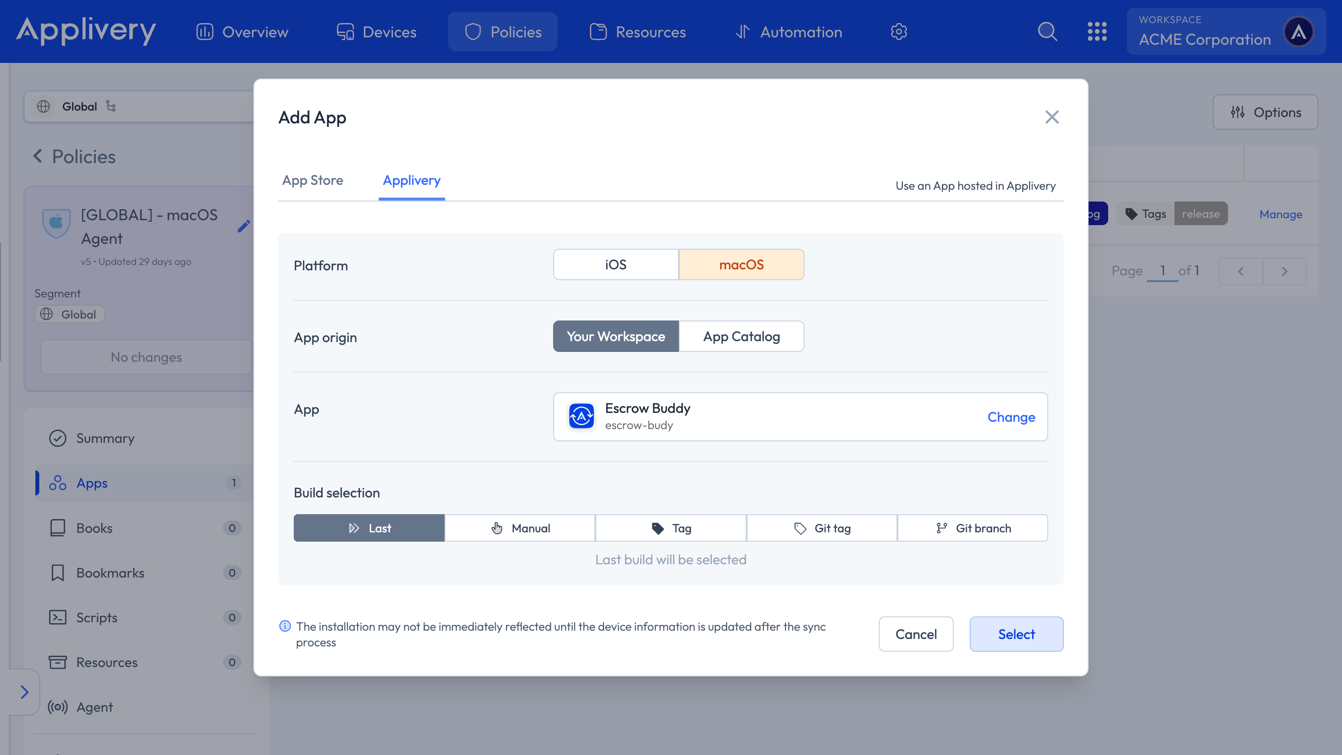 add app from app distribution