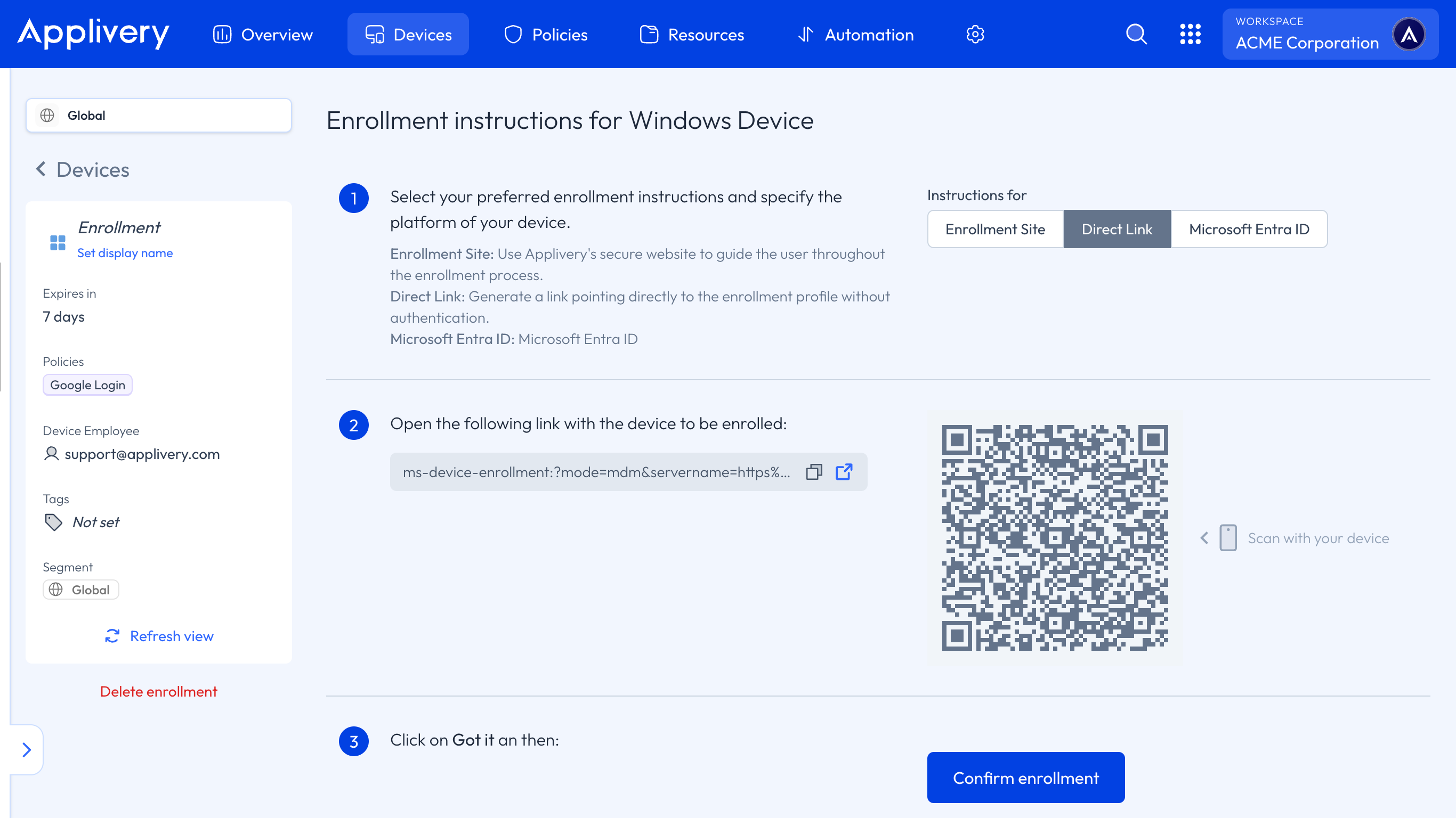 enrollment instructions