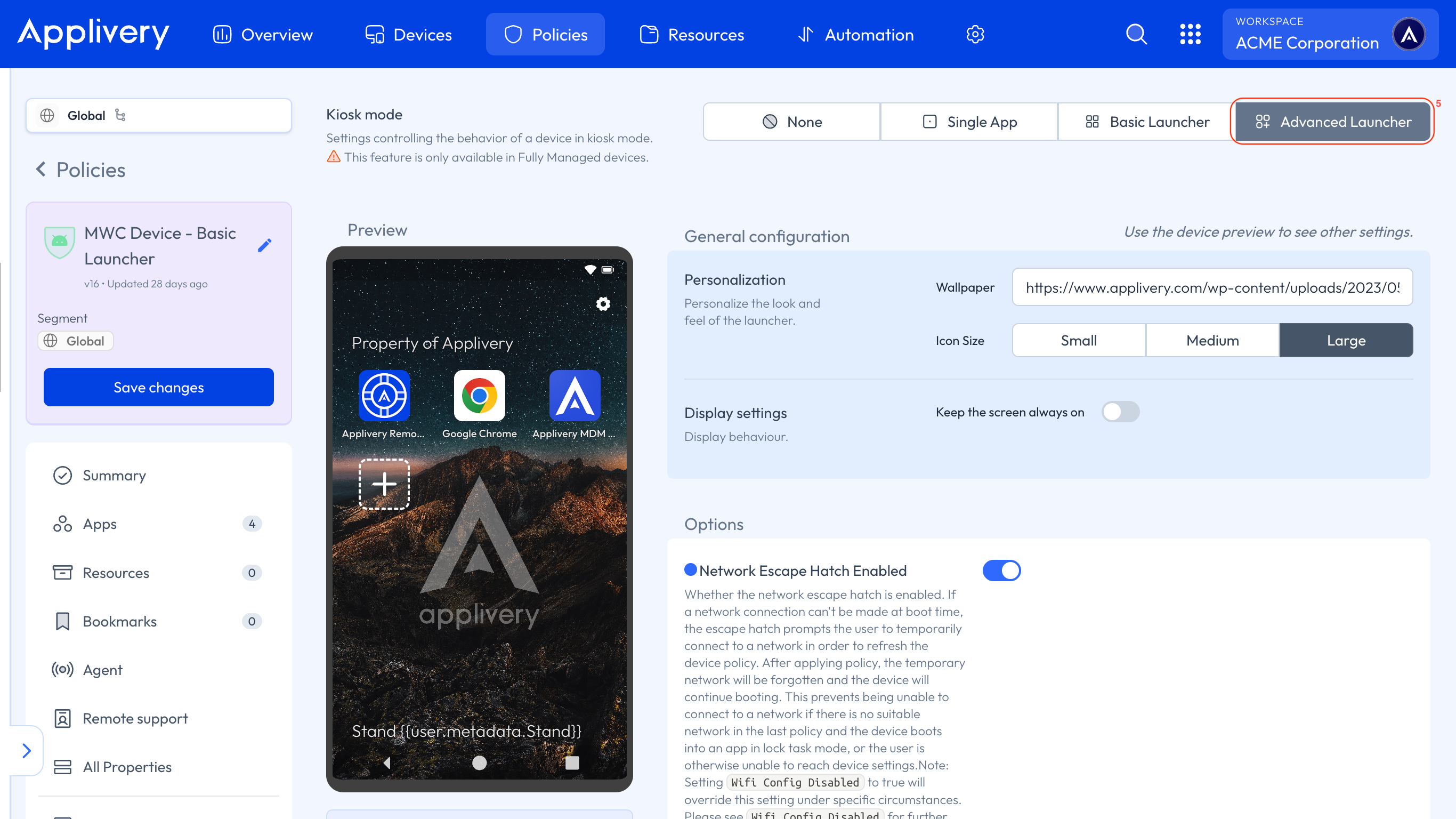 advanced launcher